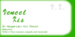 vencel kis business card